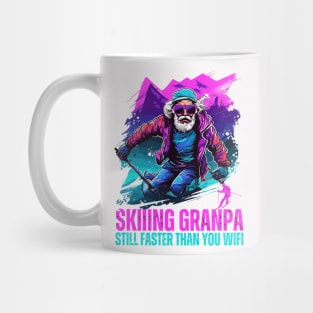 Skiing Grandpa Still Faster Than Your Wifi Funny Design Mug